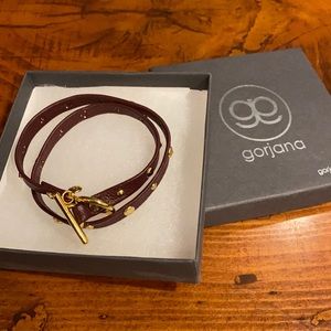 Gorjana Graham Leather Studded Double Bracelet